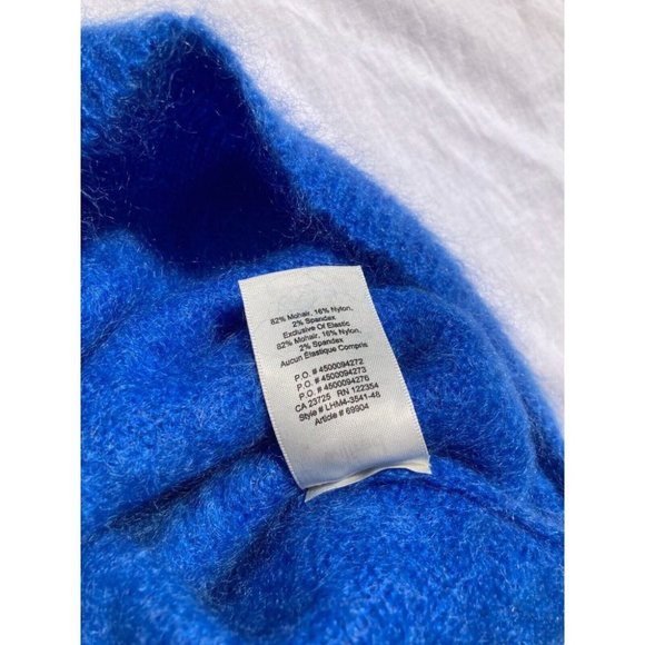 Aritzia WILFRED Serment Bright Cobalt Blue Fuzzy Mohair Oversized Sweater Size M - Picture 8 of 13